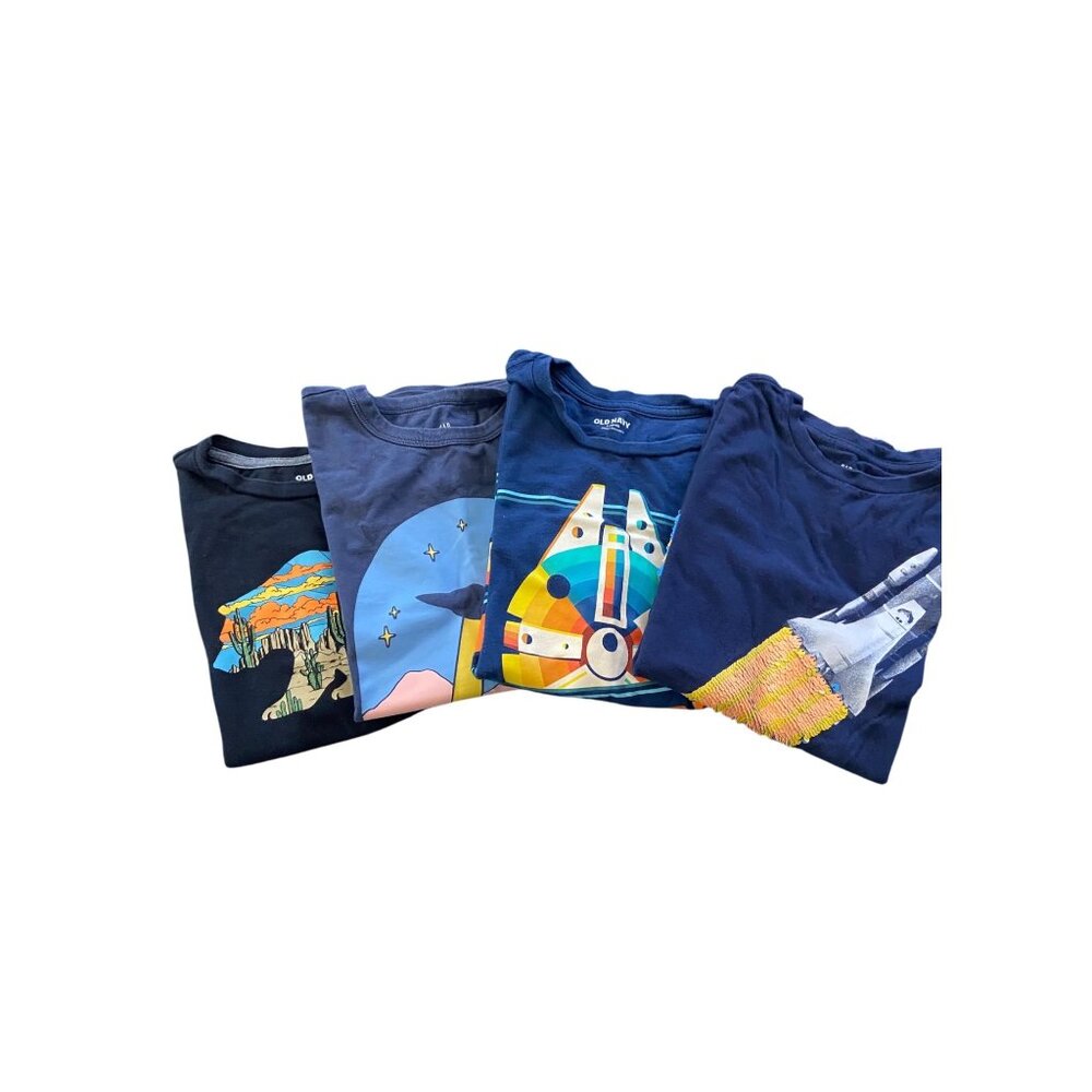 Boys Space Tee Shirt Bundle of 4 Blue Size L (10/12)